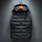 Brand Mens Jacket Sleeveless Vest Hooded Fashion Casual Coats Male Cotton-Padded Men's Vest Men Zipper Waistcoats Plus size 6XL