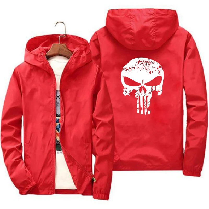 Men’s Casual Hooded Jacket – Lightweight Printed Zip-Up Outerwear for Spring & Autumn