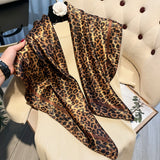 Luxury Leopard Print Silk Headband & Scarf – Stylish Satin Hair & Neck Accessory
