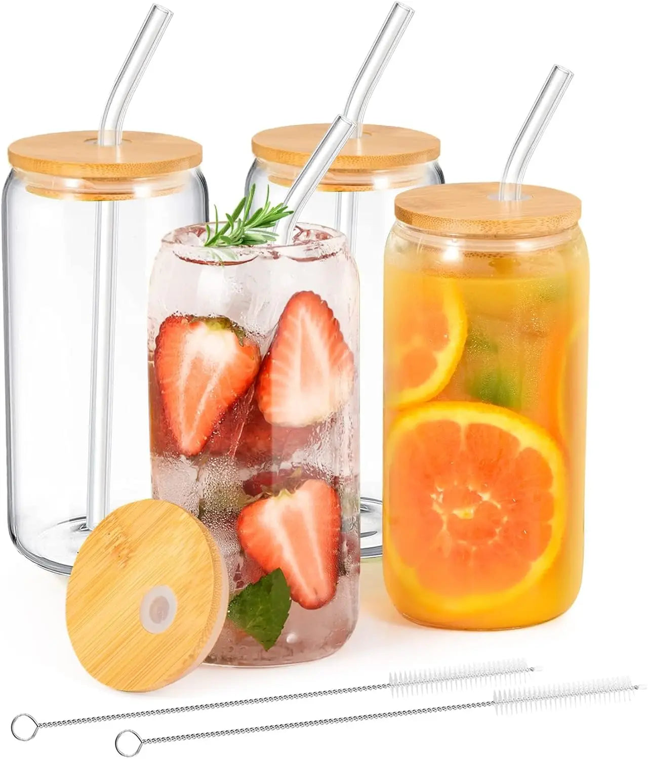 Vaso de vidrio de 18,6 oz con tapa y pajita: taza transparente para té con burbujas, cerveza, leche y moca