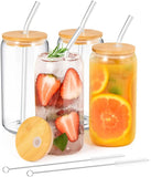 Vaso de vidrio de 18,6 oz con tapa y pajita: taza transparente para té con burbujas, cerveza, leche y moca