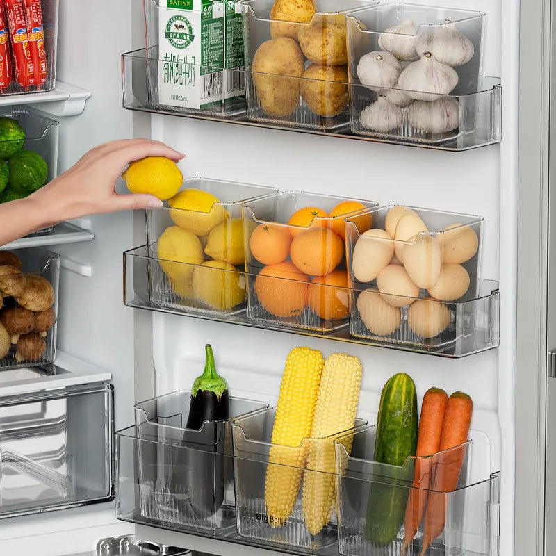 Caja de almacenamiento para puerta lateral de refrigerador: contenedor organizador de huevos y alimentos frescos