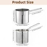Freidora de acero inoxidable con cesta | Olla pequeña multifuncional para freír y cocinar