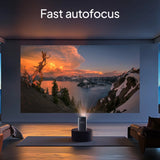 Portable 3D Mini Projector with Auto Focus, 4K Support, and Built-in Battery