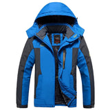 Men’s Fleece-Lined Winter Jacket with Detachable Hood – Patchwork Outdoor Coat