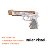 Military-Themed 3D Wooden Puzzle - DIY Gun Model Building Kit for Kids & Adults
