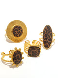 18K Gold Plated Stainless Steel Leopard Print Ring – Trendy & Stylish Statement Jewelry