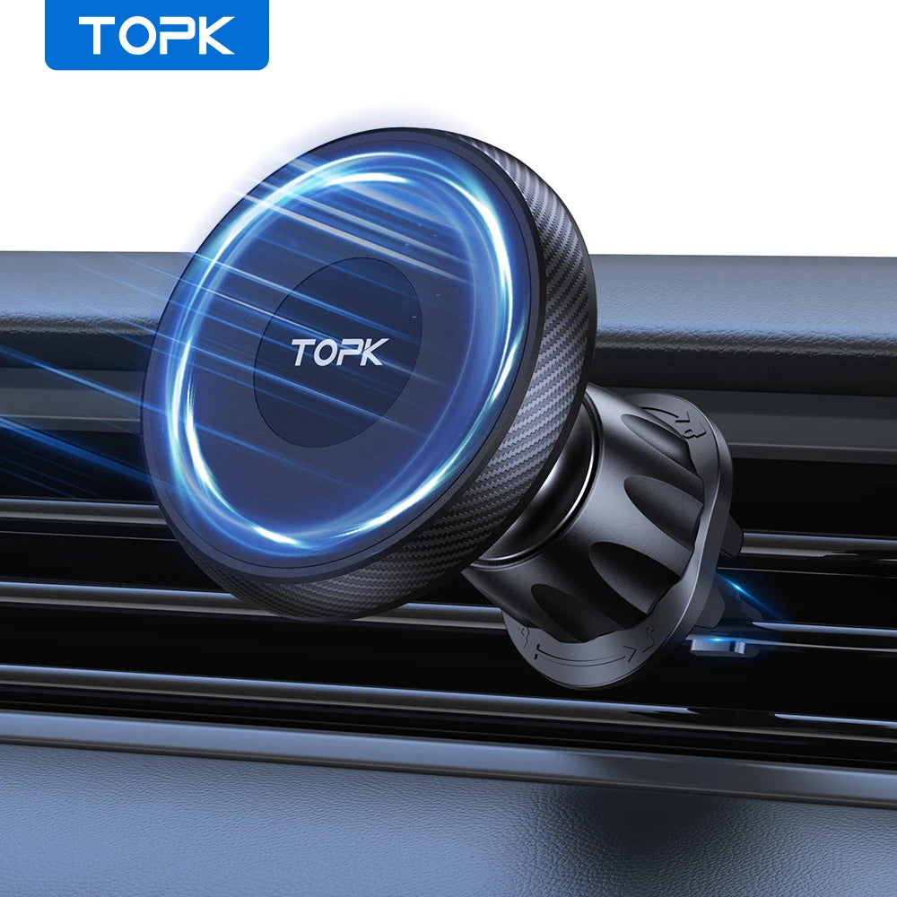 TOPK Soporte magnético para teléfono de coche con ventilación de aire para iPhone 15, 14, 13, ProMax, Xiaomi, Samsung, soporte magnético fuerte