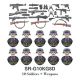 WW2 Military Building Blocks Set - Army Soldier & Motorcycle Model Kit