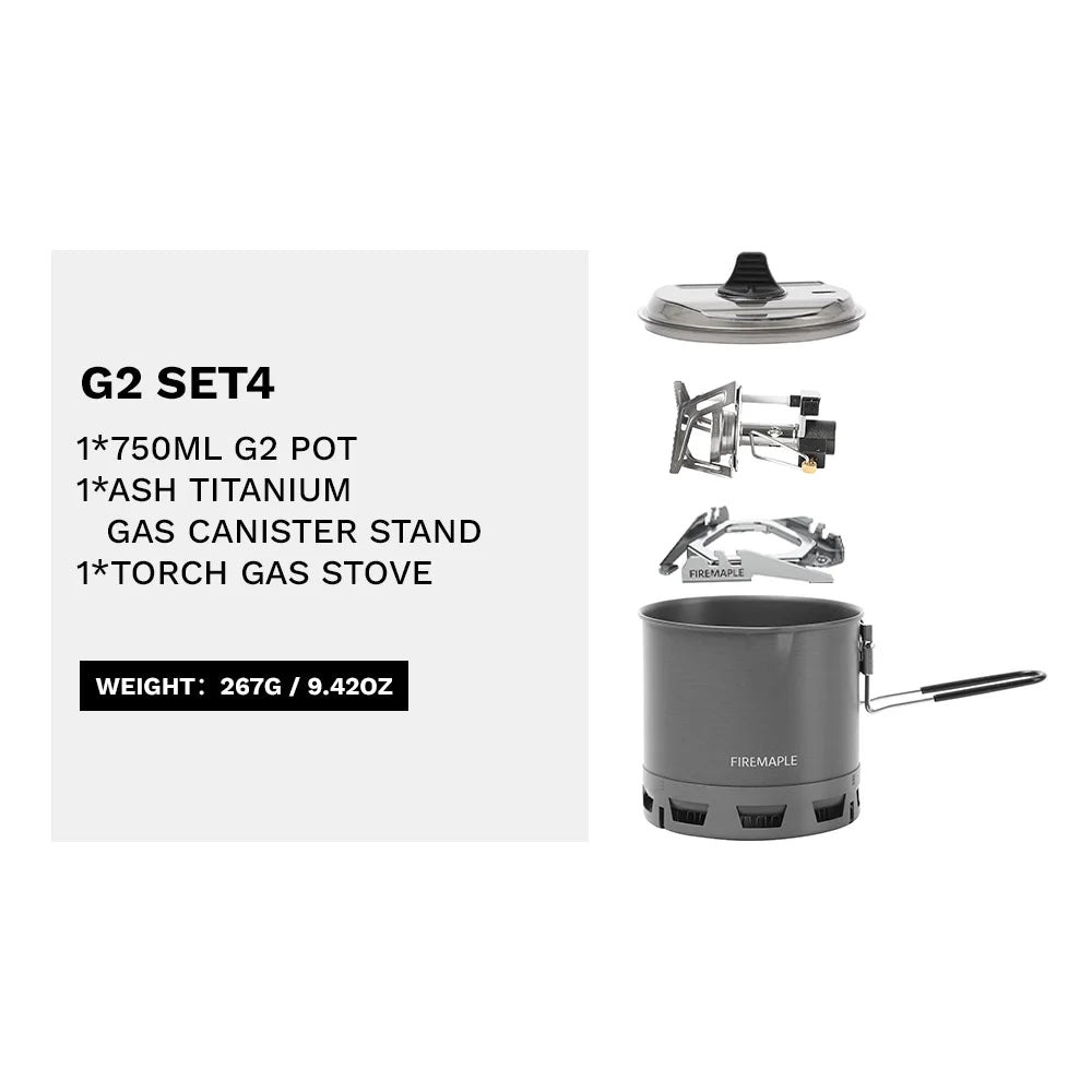 Lightweight Portable Outdoor Gas Stove and Camping Cookware Set