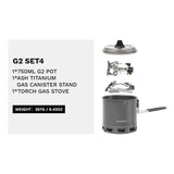 Lightweight Portable Outdoor Gas Stove and Camping Cookware Set