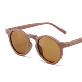 Gafas de sol redondas esmeriladas vintage para niños con protección UV400: protección solar elegante para niños