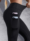Mesh Panel Yoga Leggings for Women – High Waist, Stretchy, Full-Length Leggings with Pockets