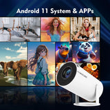 Proyector Android 4K con WiFi6 dual, brillo de 260 ANSI, cine en casa 1080P y proyección al aire libre, BT5.0