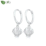 Sterling Silver Zircon Hoop Earrings for Women – Elegant Star & Heart Design