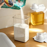 Dispensador de detergente para ropa rellenable de 1100/1800/2300 ml, depósito vacío para suavizante en polvo, contenedor de almacenamiento de blanqueador con etiquetas