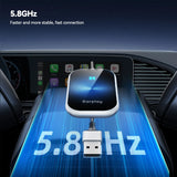 Wireless CarPlay & Android Auto Adapter with Tempered Glass Frame