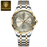 Men's Luxury Stainless Steel Watch – Waterproof, Luminous, Date & Week Display