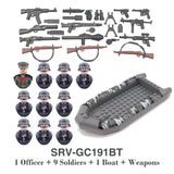 WW2 Military Building Blocks Set - Army Soldier & Motorcycle Model Kit
