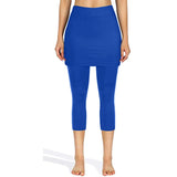 Women's Skirted Yoga Leggings with Pockets – High-Waist Sports Skirt Capri for Workout, Tennis & Running