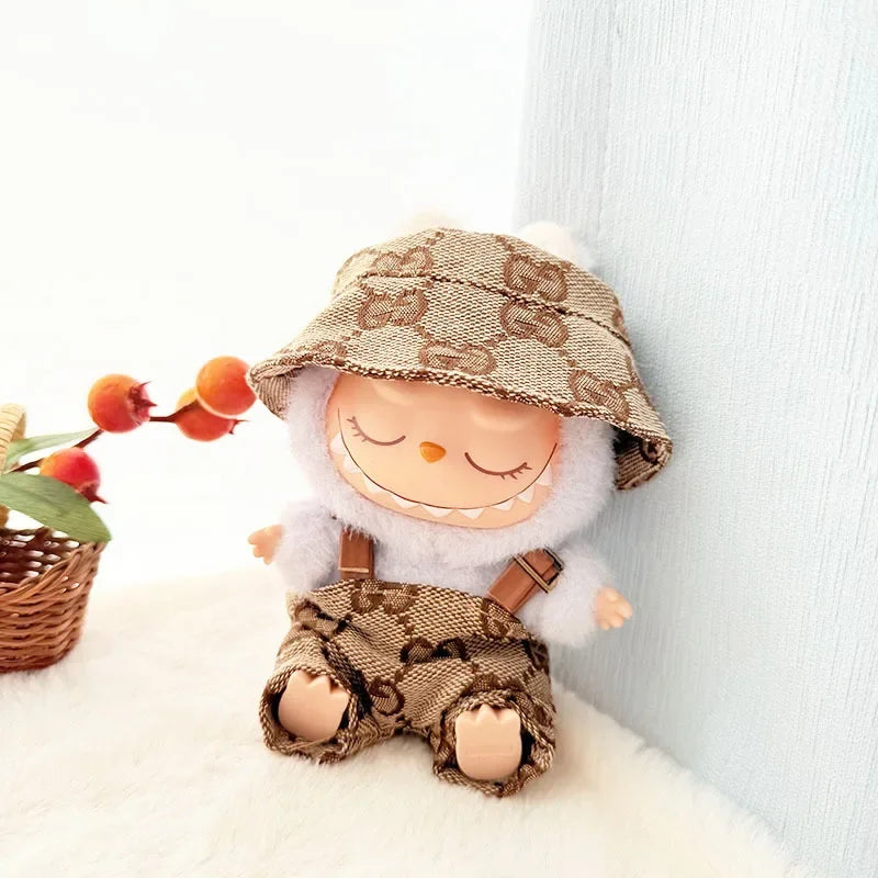 Labubu Doll Clothes – Fashion Overalls Outfit for 15cm/17cm Plush Anime Dolls (Fits V1 & V2 Models)