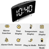 LED Digital Alarm Clock with Temperature & Humidity Display, 3 Alarms, Auto Brightness