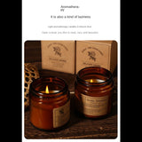 Vela de aromaterapia sin humo: elegante vela de vidrio marrón para el hogar y como regalo