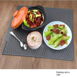 Silicone Drying & Drain Pad | Non-Slip Heat-Resistant Kitchen Mat