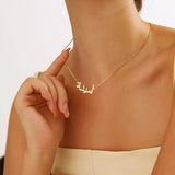 Personalized Stainless Steel Letter Necklace – Custom Engraved Pendant