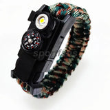 Waterproof LED Paracord Survival Bracelet – 550lb Emergency Cord with Whistle & Light