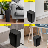 Papelera de baño con tapa a presión: papelera compacta para inodoro, dormitorio y sala de estar