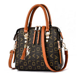 Stylish PU Leather Casual Tote Bag with Tassel Decoration for Women