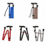 Adjustable Carbon Steel Walking Stick with Non-Slip Base – Lightweight Folding Mobility Aid