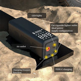 Portable Electric Air Pump with Tire Inflator, Pressure Gauge & Emergency Light