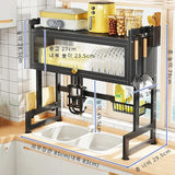 Escurridor de platos para colocar sobre el fregadero: organizador de drenaje y almacenamiento de acero inoxidable para la cocina