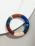 Pulsera de cuentas acrílicas bohemias para mujer: dije geométrico, moderna y liviana