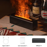 Difusor de aroma de llama: humidificador ultrasónico de vapor frío con luz nocturna de fuego realista