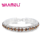 Elegant Sterling Silver Cubic Zirconia Women’s Chain Bracelet