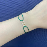 Adjustable Rope Chain Bracelet with Geometric Design and Cubic Zirconia – Classic Fashion Jewelry for Women
