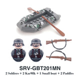 WW2 Military Building Blocks Set - Army Soldier & Motorcycle Model Kit