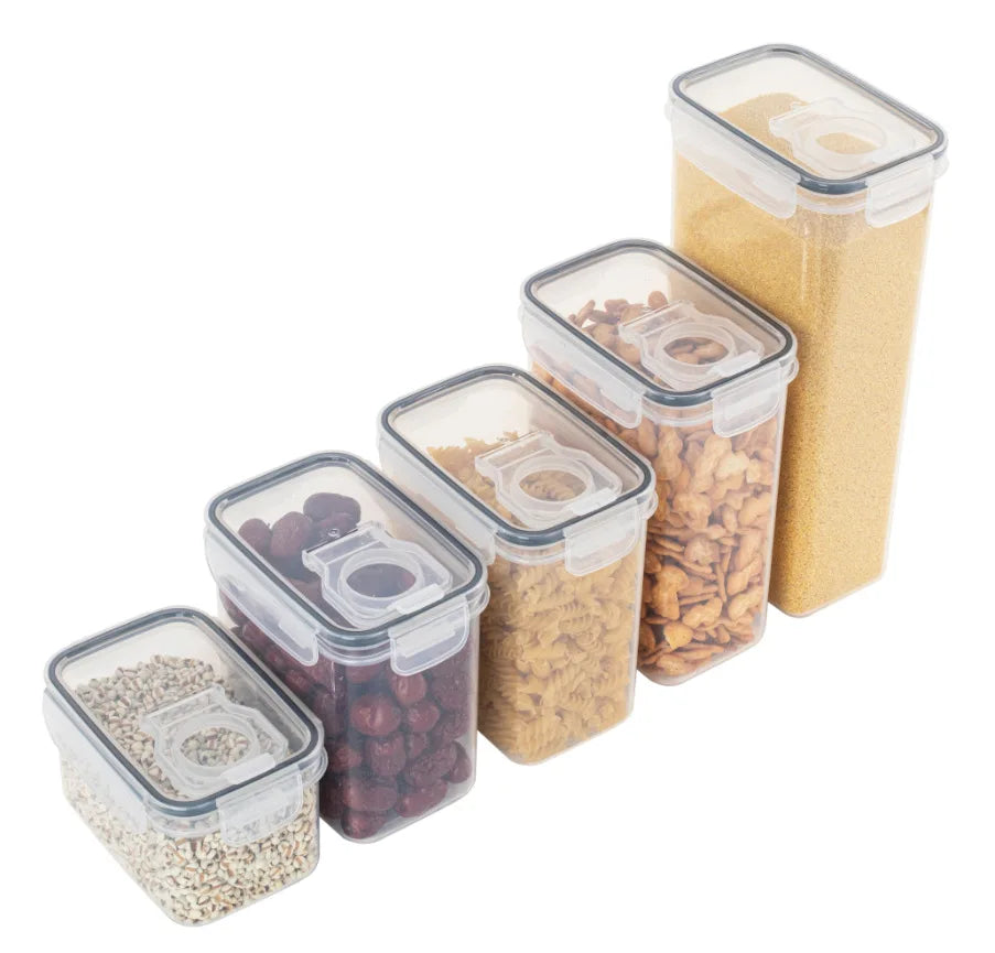 Contenedores herméticos para almacenar alimentos con tapa Organizador de despensa Dispensador de cereales Contenedores para cereales Caja de almacenamiento de alimentos Organizador de cocina