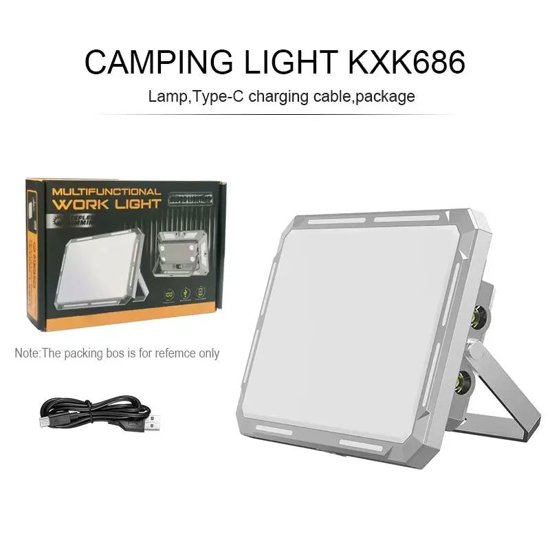 Rechargeable LED Camping Lantern with Power Bank – Waterproof, Portable Emergency Work Light