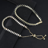 Geometric Charm Bracelet with Cubic Zirconia for Women