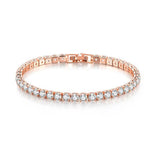 Elegant Beaded Cubic Zirconia Chain Bracelet for Women