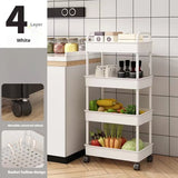 Estante de almacenamiento rodante de múltiples capas: organizador móvil para cocina, baño y hogar 
