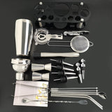 Juego de coctelera Boston: kit de herramientas de barra profesional con soporte