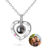 Custom Photo Projection Necklace - Personalized Heart Pendant with Picture Inside