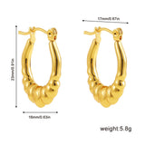 Gold-Plated Stainless Steel Geometric Hoop Earrings – Waterproof & Tarnish-Resistant
