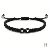 Pulsera de cuerda ajustable personalizada con 26 letras: elegante pulsera unisex con dijes