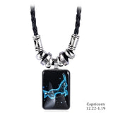 Trendy Geometric Glass Pendant Necklace for Women – Zinc Alloy & Leather Design